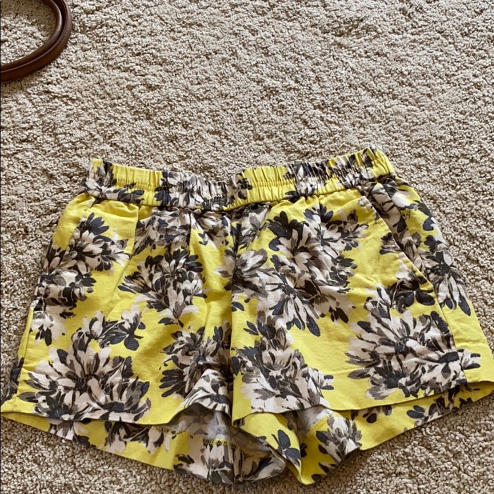 Yellow floral Jcrew shorts